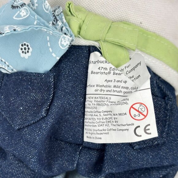 Starbucks Bearista Bear Lot of 2 Flower Gardener 2006 2010 Edition Plush Stuffed - Picture 11 of 12